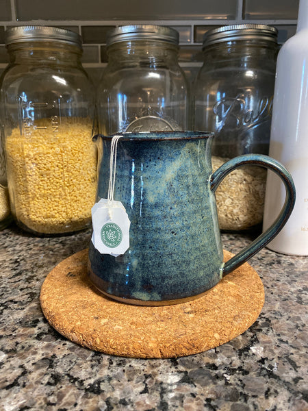 pottery blue pitcher