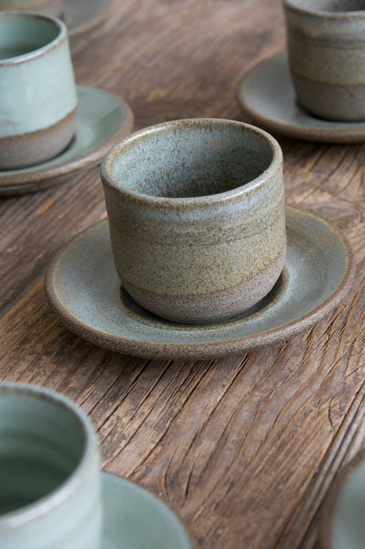 Colorful Ceramic Espresso Cup and Saucer - RAMIREZ ZANOTTY- Mugs and Cups