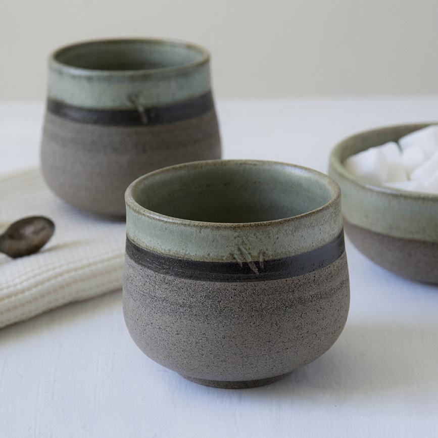 Green Sage Chai Cups, Set of 2 - RAMIREZ ZANOTTY - Mugs and Cups