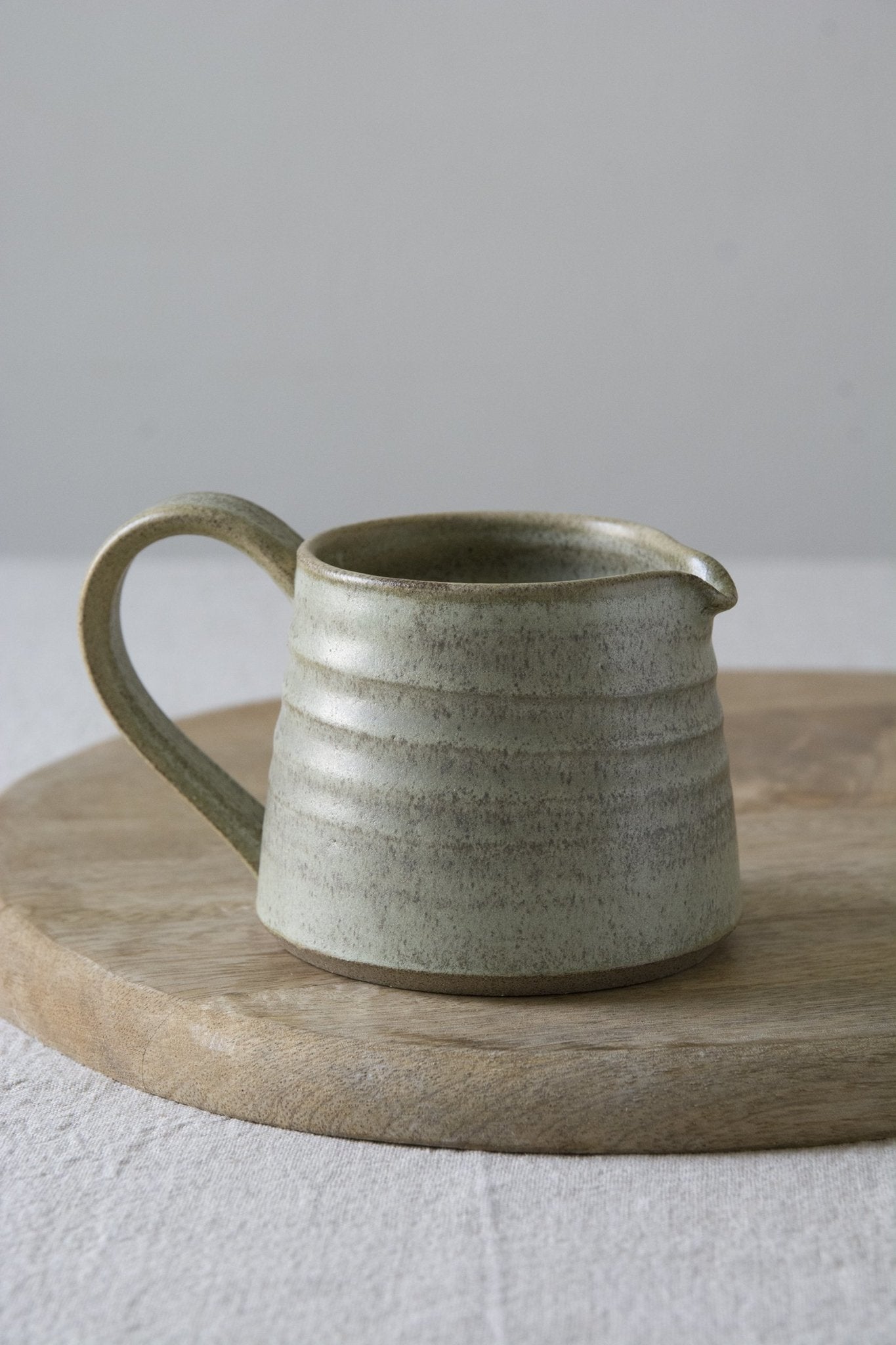 Green Sage Pottery Sugar Bowl and Creamer Set - RAMIREZ ZANOTTY - Sugar Bowl set
