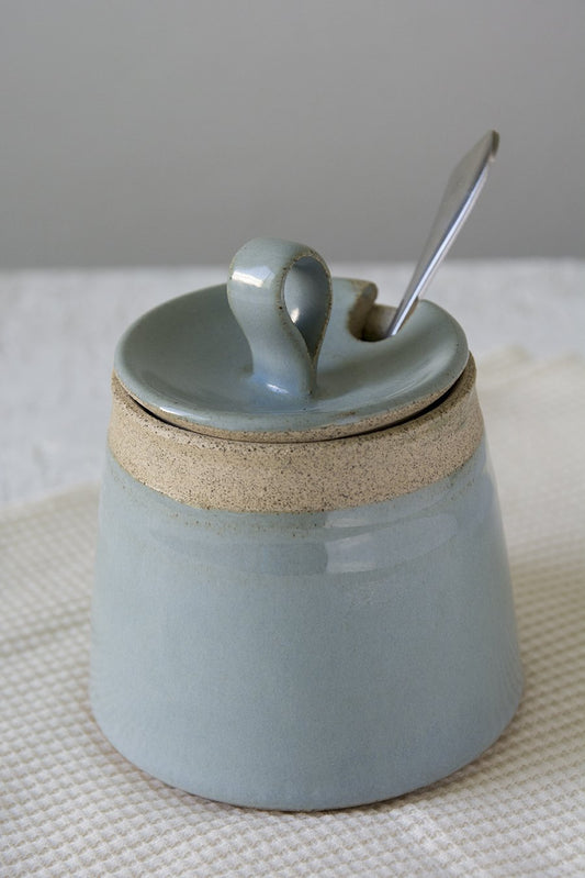 Light Blue Pottery Sugar Bowl - RAMIREZ ZANOTTY - Sugar Bowl